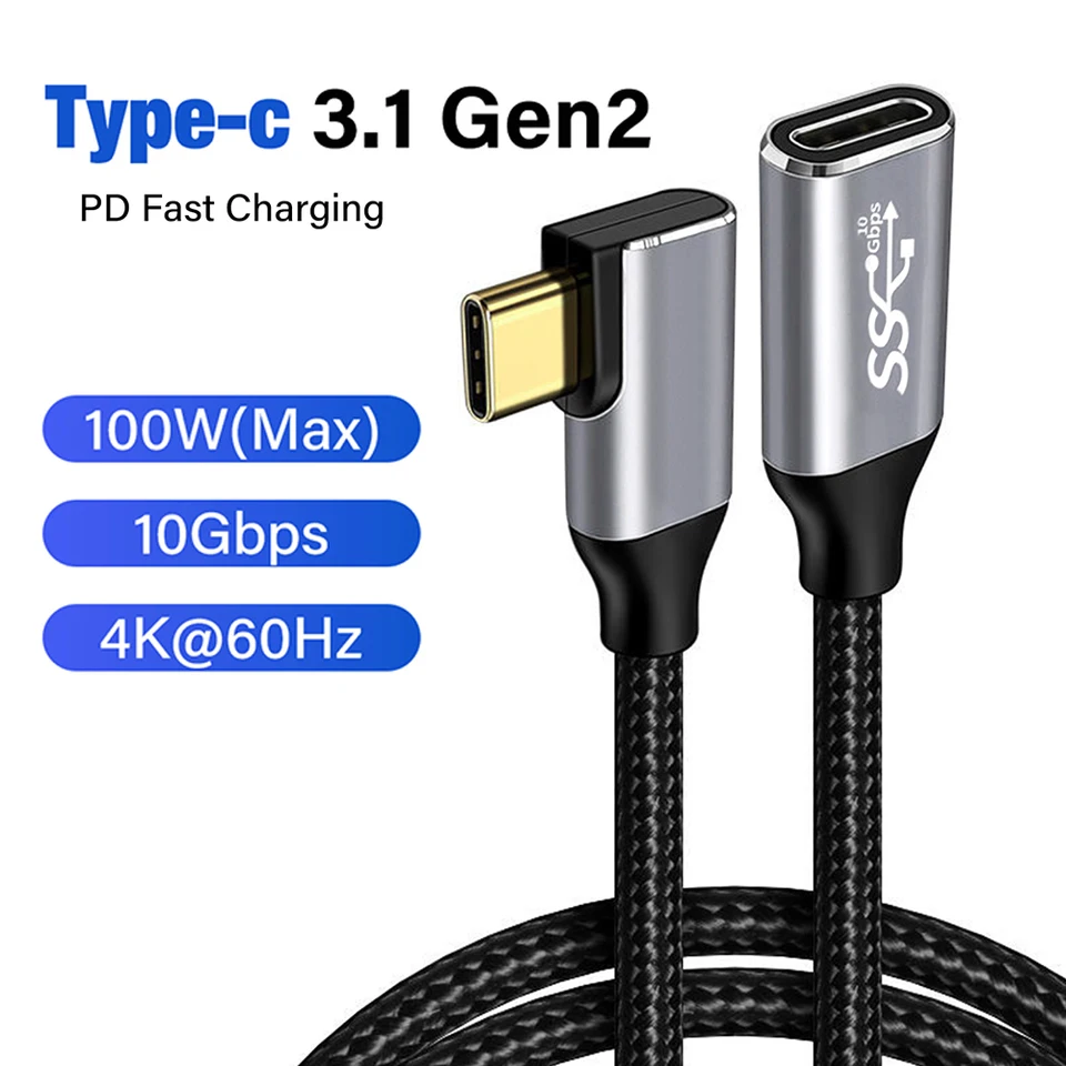 Žena na muža USB 3.1 Gen2 Typ C 4K HD Audio Video 100W PD Kábel pre MacBook Air Pro Steam Deck Data Data nabíjačku Gen 2 Rozšírte kábel