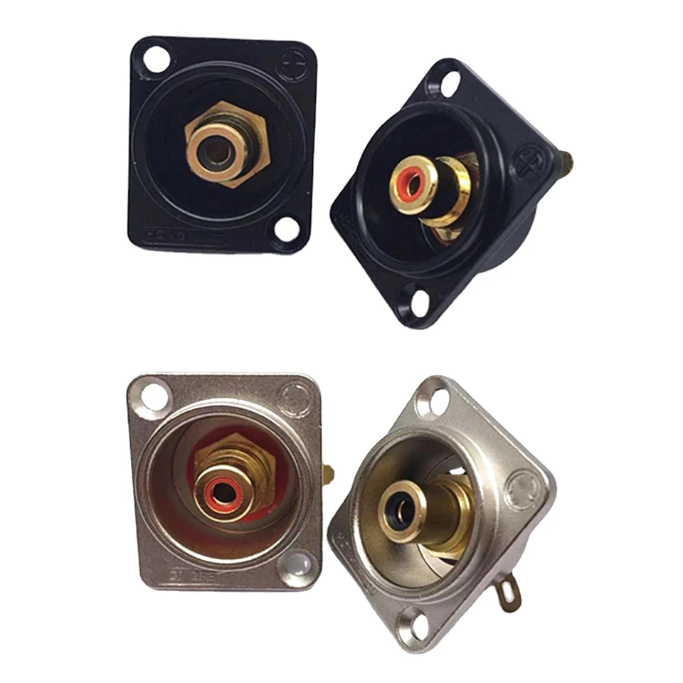 Žena RCA panela Mount Chassis Socket Connector 86 Panely Zlaté čierne strieborné video konektor Žena soket červené čierne jadro