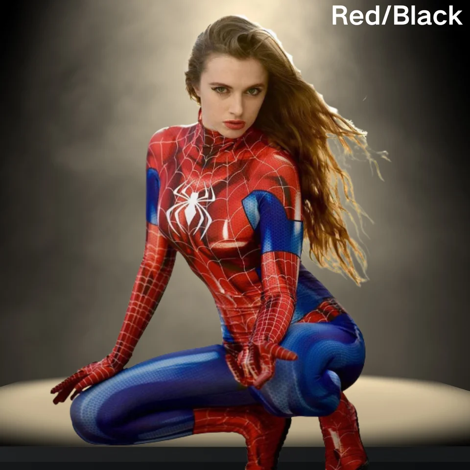 Žena Spiderman Cosplay kostým Sexy spandex Bodysuit superhrdina zentai oblek karnevalová párty luxusné šaty