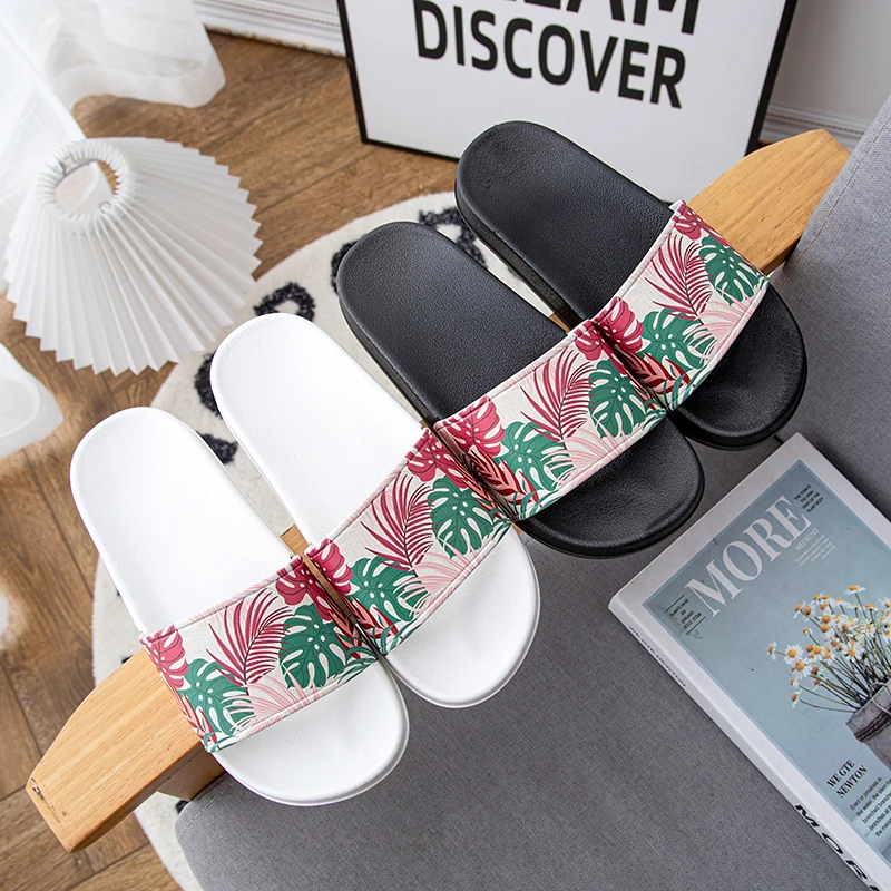 Žena Summer Slipper Slide Hrubá mäkká podrážka v vnútorných vonkajších snímka
