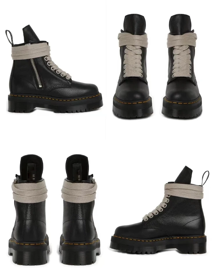 Žena členkové topánky Originálne kožené dámske platforma topánky gotické kliny topánky pre dámske platforma Black členok topánok punk goth 202