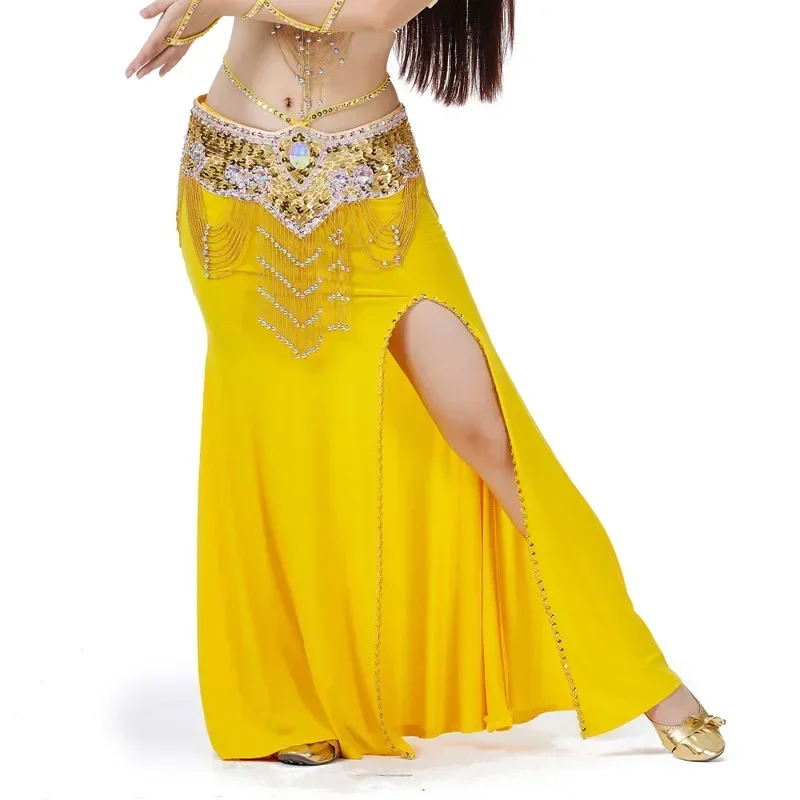 Ženská brušná tanečná sukňa tancujúci kostým Indické tanečné oblečenie sexy bellydance 1pc korálkový rybár