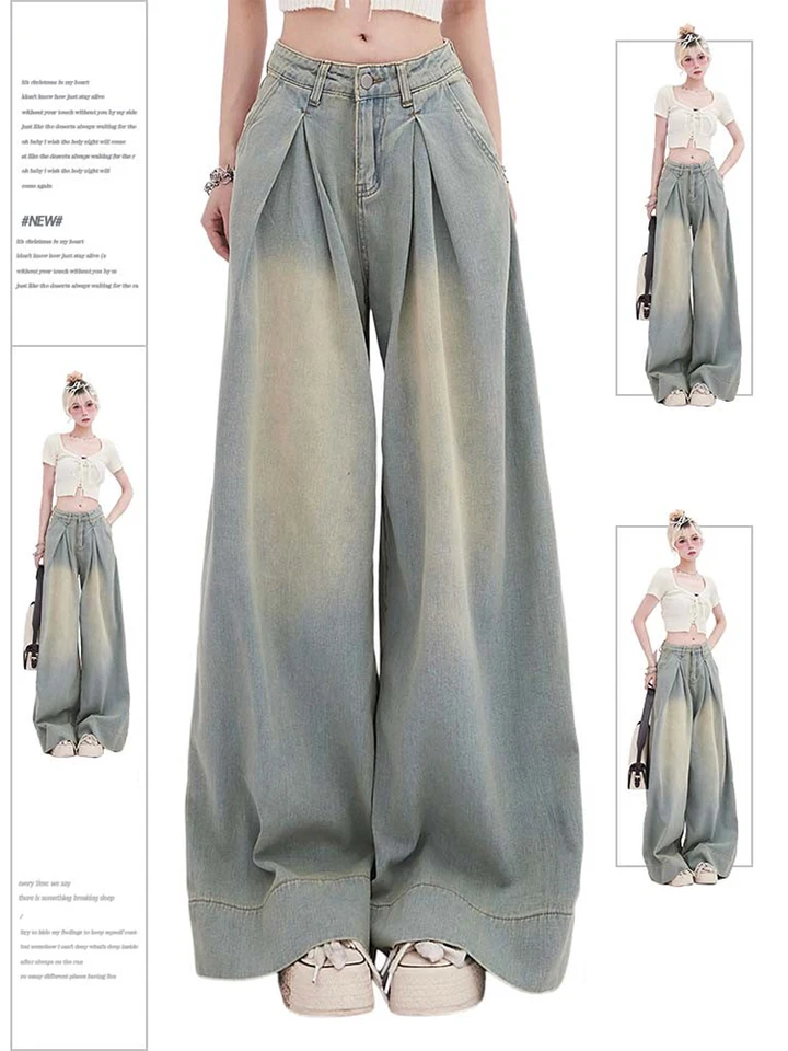 Ženské džínsy Y2K Baggy Dáli Harajuku estetické džínsové nohavice nadmerné nadmerné nohavice Jean Pants vinobranie japonský japonský štýl štýlu hanebné oblečenie 2024