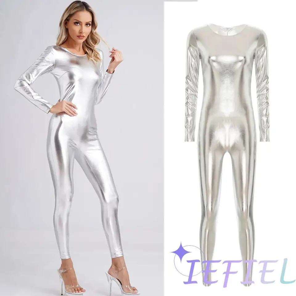Ženské festivalové kostýmy Skinny pančucháče legíny kombinéza lesklý mokrý vzhľad tanerd shapewear pre nadšenú diskotéku Party Performance