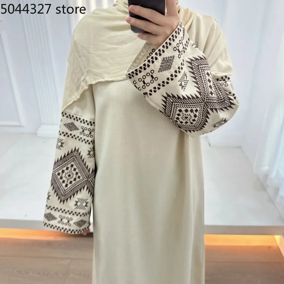 Ženské vyšívacie šaty s dlhým rukávom, marocký kaftan, Dubaj, arab, večer, maxi, večierok, Turecko, ženské módy