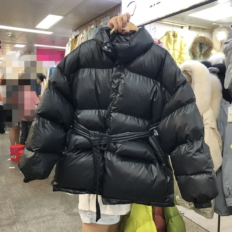Ženský hustý teplý parka kabát zimný obláčik obojku obojok kabát Kórejská bavlnená bunda