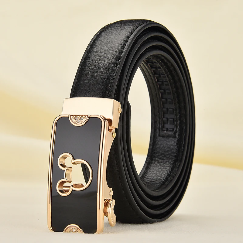 Ženský pás móda Automatická spona Ženy Ženské kožené pásy pre ženy pre ženy Fancy Vintage pre džínsy