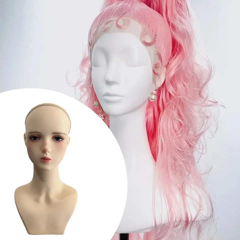 Ženský stojan na hlavu ženské figuríny Lightweight s make -upom držiteľom parochní Manikin Parochňu Stannequin hlava pre okuliare