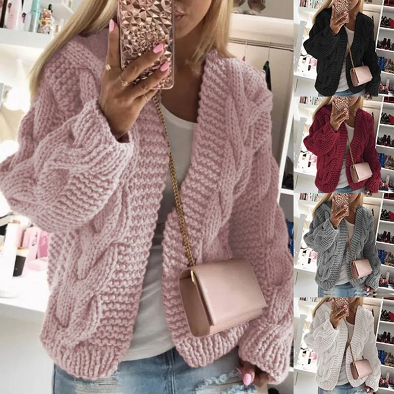Ženský sveter Cardigan Autumn/Winter Bold Line pletenie pevná farba s dlhým rukávom Dámske odevy kvapky mmy220353