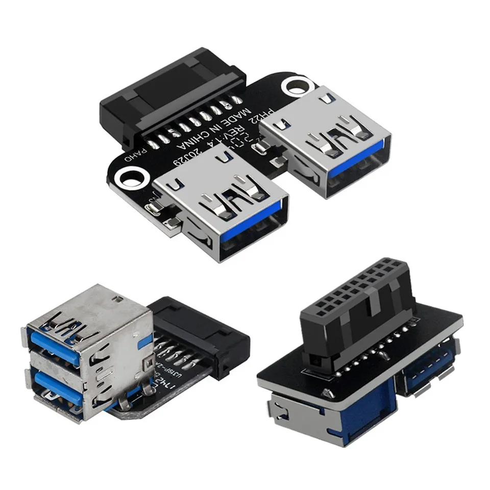 Ženský základný adaptér USB 3,0 19 20 PIN SOCKET do DUAL USB 3.0 A Splitter Anti-Interference Schopnosť Stabilita