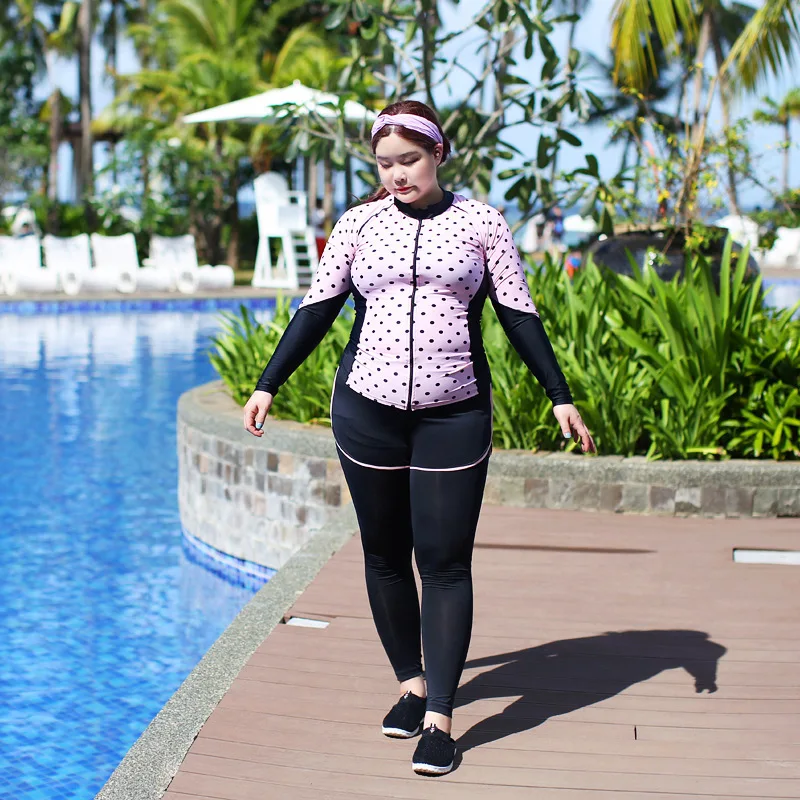 Ženy 5ks Rash strážca s dlhým rukávom plavecká košeľa+nohavice s celkovým telom Rashguard Tops & Bottoms Plus veľkosti Sunsuit Zip Up Tankini Beachwear