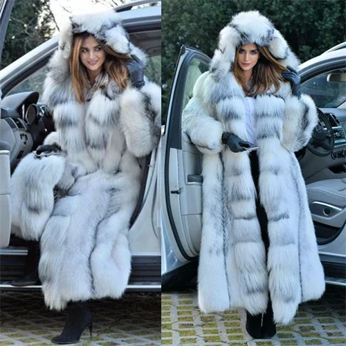 Ženy Artificial Faux Fur s kabátom 2024 jeseň zima dlhá faux kožušina kožušina dámska módna náhodná hustá dlhá bunda