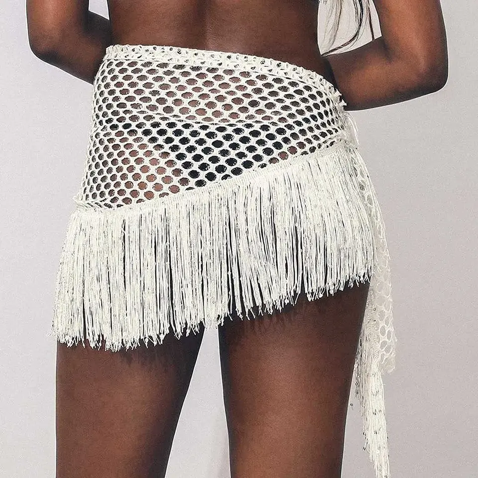 Ženy Belly Dance Hip Sukne Flitre Tassel Hip Wrap Scarf Beach Party Stage Show