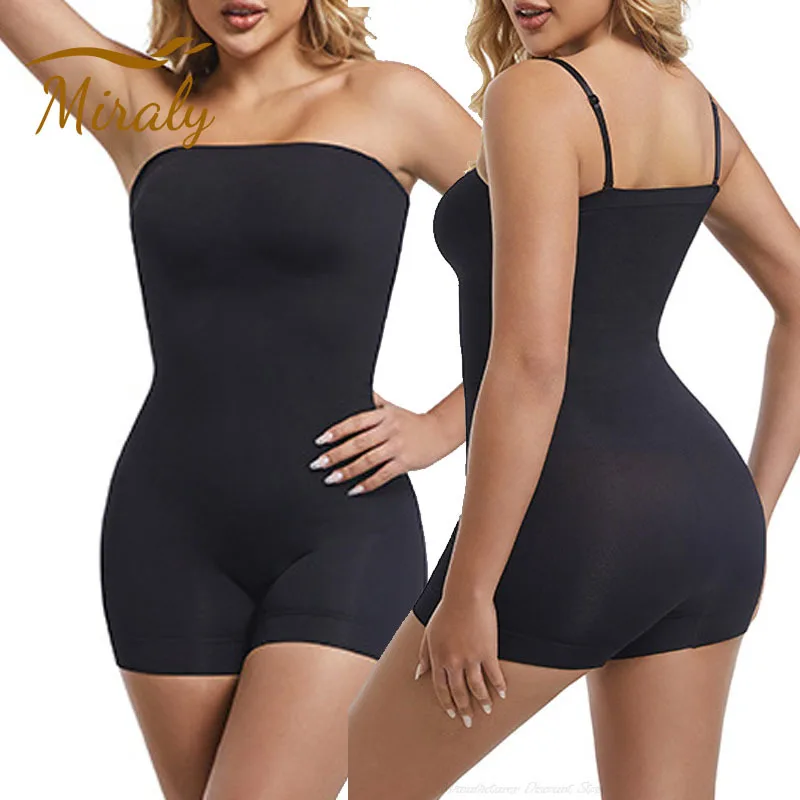 Ženy bez ramienok Shapewear BodySuit s odnímateľnými popruhmi ovládanie bruškov