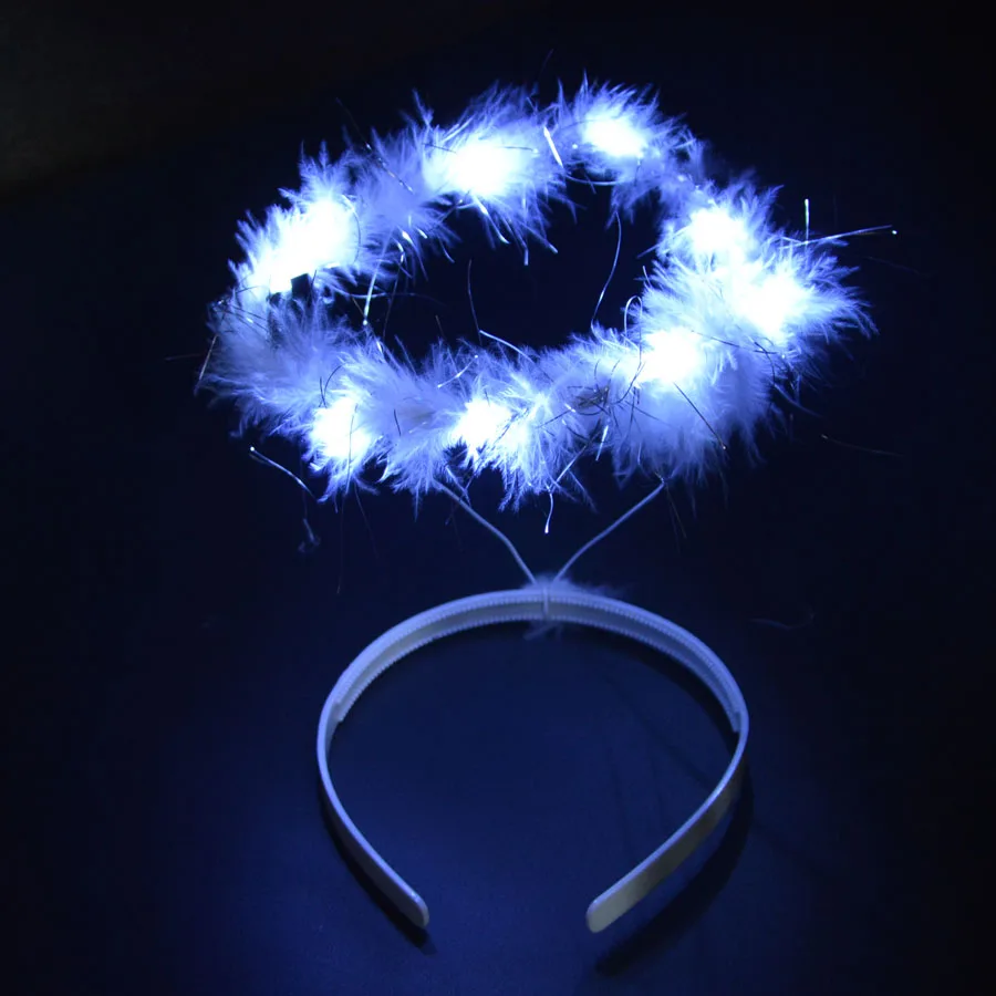 Ženy Blikajúce svetlo UP anjel Halo prsteň vedené čelenkou GLOW PARTY VIOZA NARODENIA KOSTUMES NAVIDAD HALLOWEEN