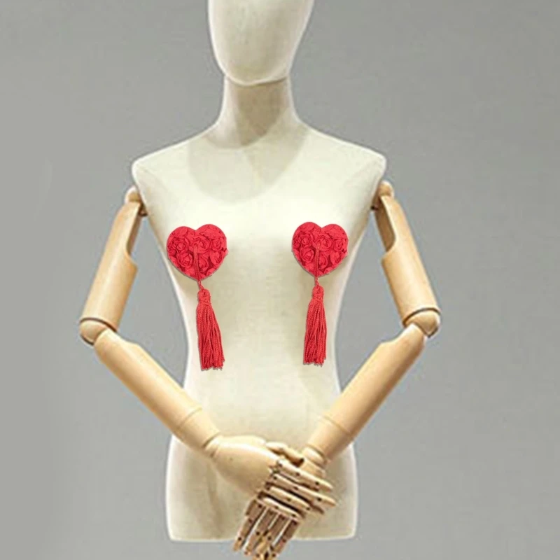 Ženy bradavky kryt flitry Tassels Pasties Opätovne použiteľný čipk