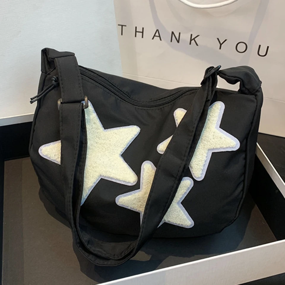 Ženy Canvas Messenger taška všestranná taška s taškou na rameno nastaviteľný remienok pentagram taška na tašku