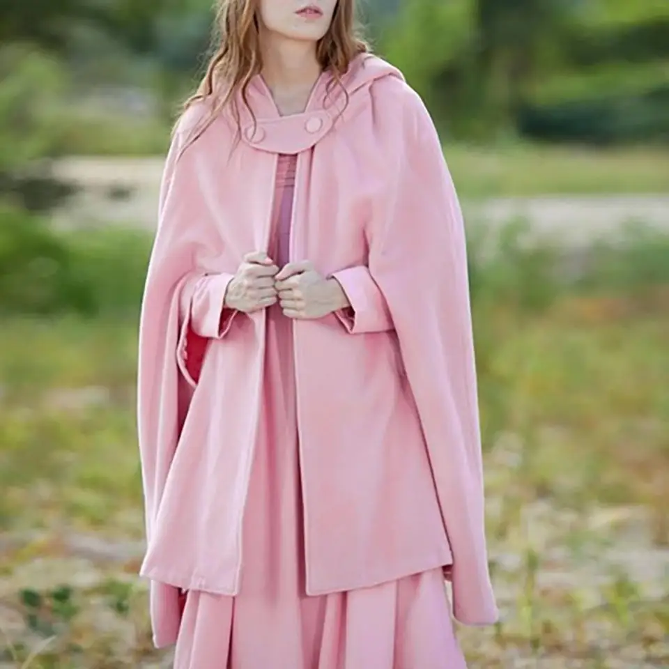 Ženy Cape Coat Dámske s kapucňou Stredoveké stredoveké retro gotické dámske kabáty s kapucňou s kapucňou pre zimné teplo koleno-dĺžka