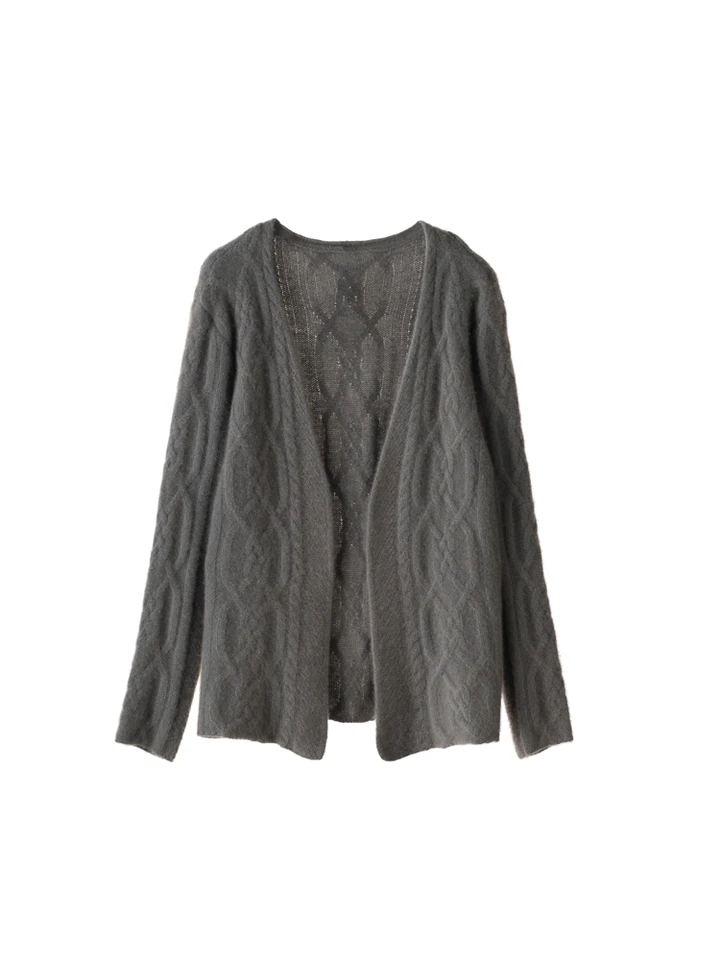 Ženy Cashmere Cardigan Basic Grace Twist Flower Sheaw Swater Jeseň Zima 100% kašmír