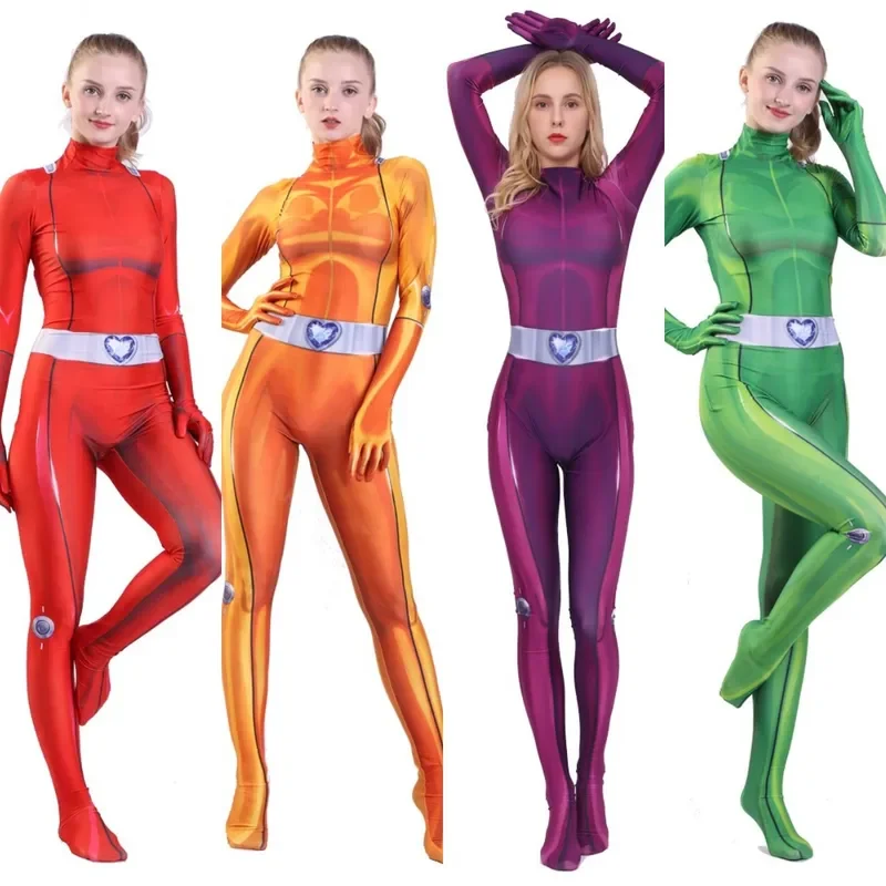 Ženy deti Dospelé dievčatá Úplne špioni Cosplay kostým Zentai Clover Ewing Samantha Simpson Alexandra Bodysuit Suit Sucksuits