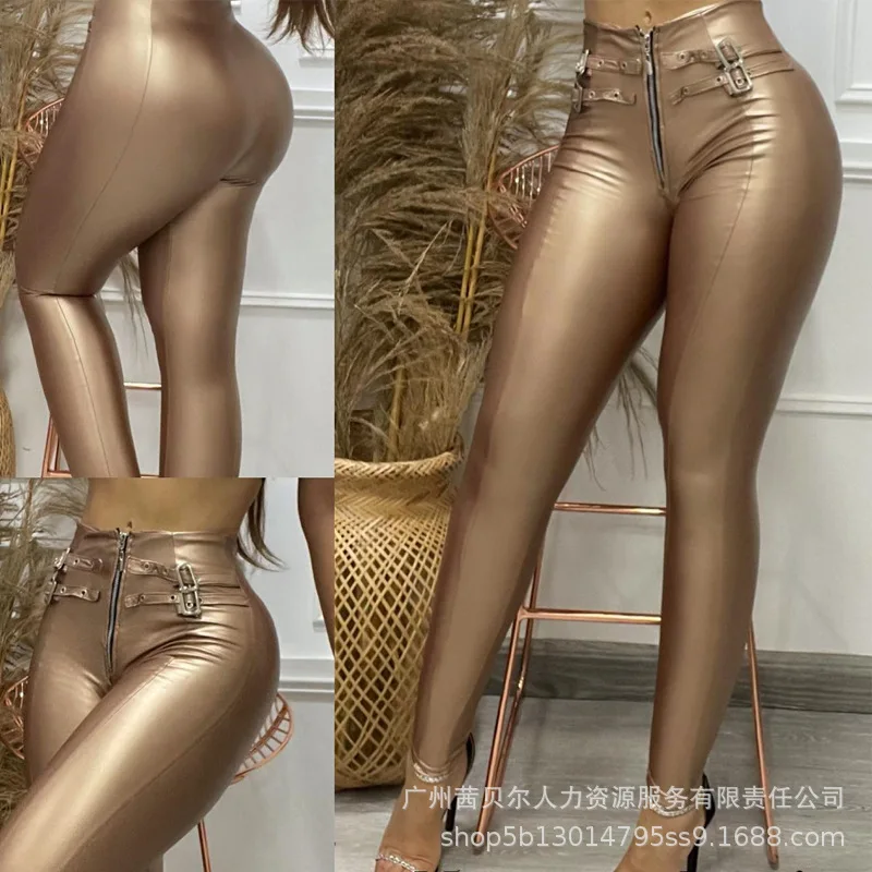 Ženy dlhé nohavice na ceruzky Slim Fit Sexy nohavice tesné vysoký pás zipsový plášť elastický pás Pravidelný spoj