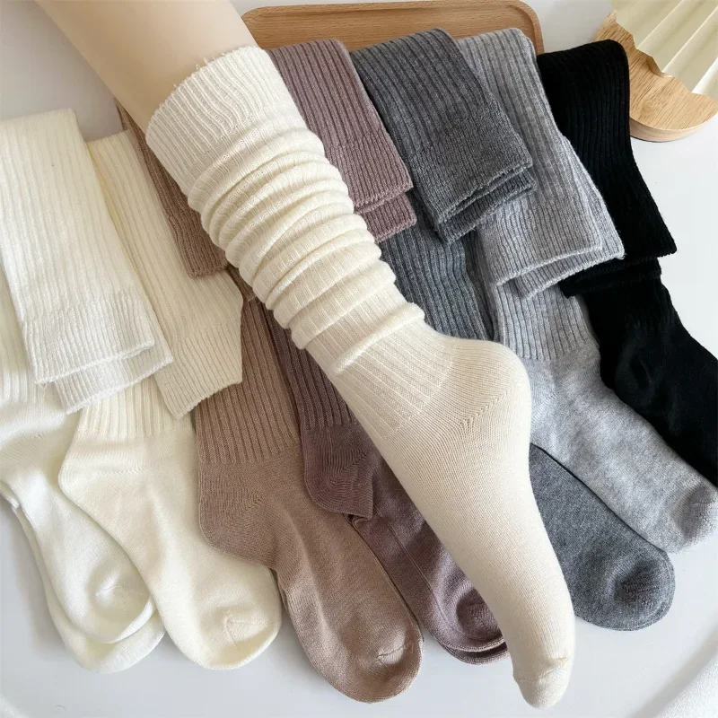 Ženy dlhé ponožky Cashmere Ženy topánka na tuhé vlnené stehno Punkujúce Skinny Casy Cotton Over koleno s vysokou nadýchanou ženskou dĺžkou ponožky kolena