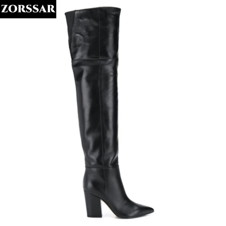 Ženy dlhé topánky Sexy vysoké podpätky kravská koža zips cez kolenné topánky Jeseň Zimné teplé topánky ženské štíhle stehno vysoké topánky