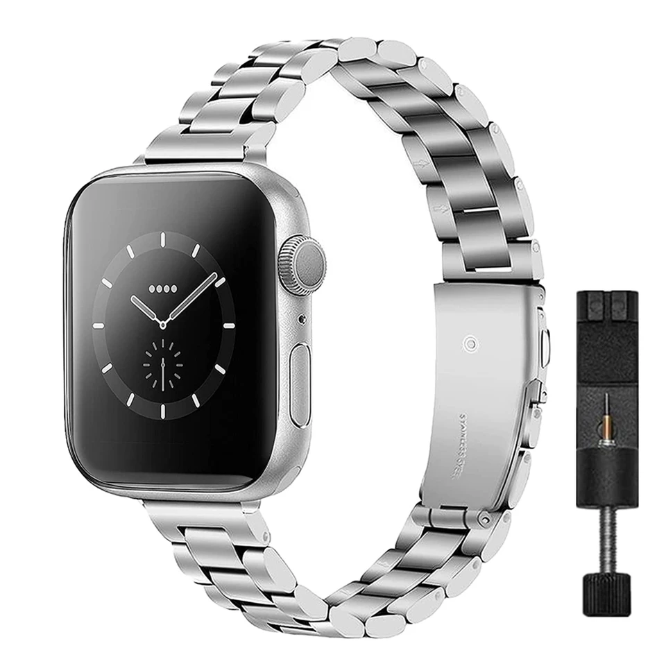 Ženy Dreysy Nerezová oceľová reťazca reťazca pre Apple Watch Band 38 mm 41 mm 41 mm tenký tenký náramok Iwatch 9 8 7 6 5 4 3 2 1 45 mm 44