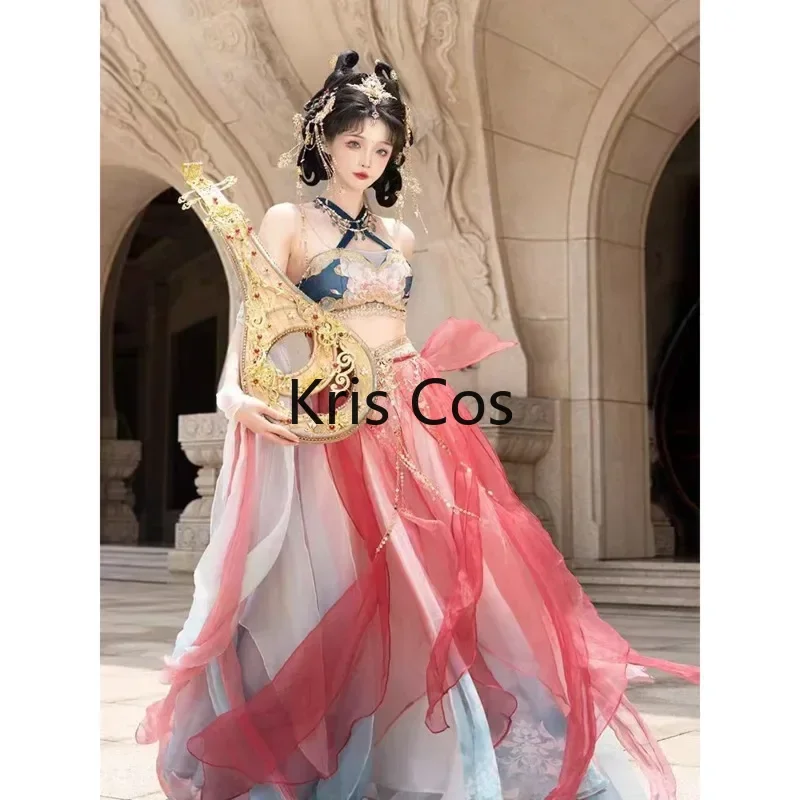 Ženy Dunhuang Feitianské šaty Staroveké exotické výšivky Šaty rozprávka Flying Sky Style Hanfu Cloth Etnicko štýl Ženy Plné scéna