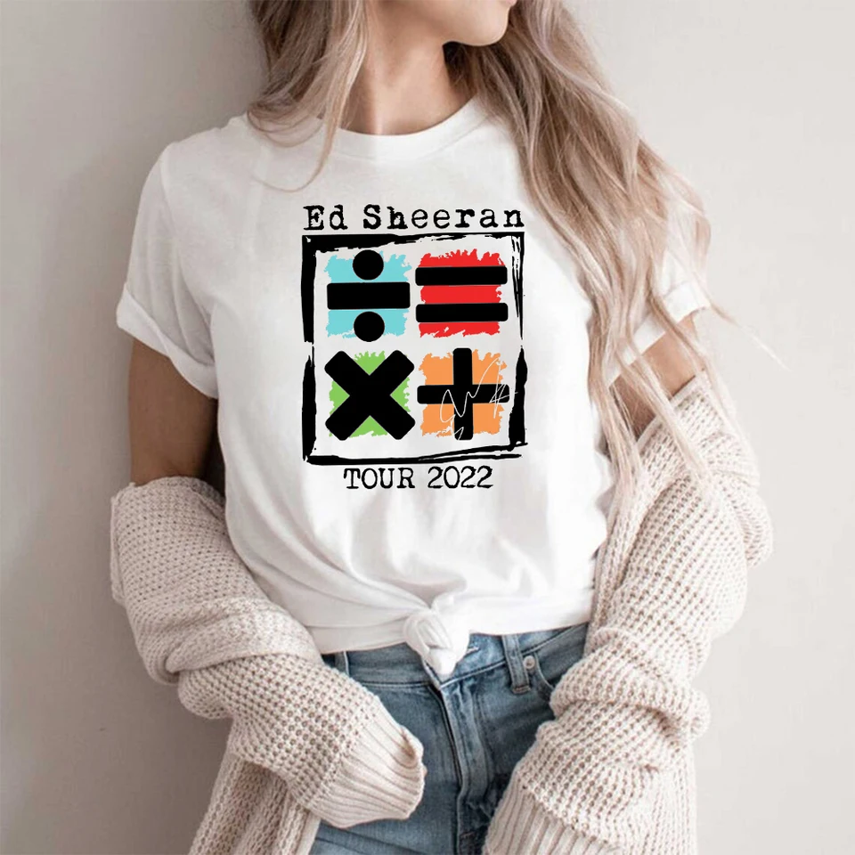 Ženy Ed Sheeran Shirt The Ed Sheeran 2022 Tour Mathletics Concert Tričko Unisex krátke rukávy letné odpaliská vintage kawaii topy