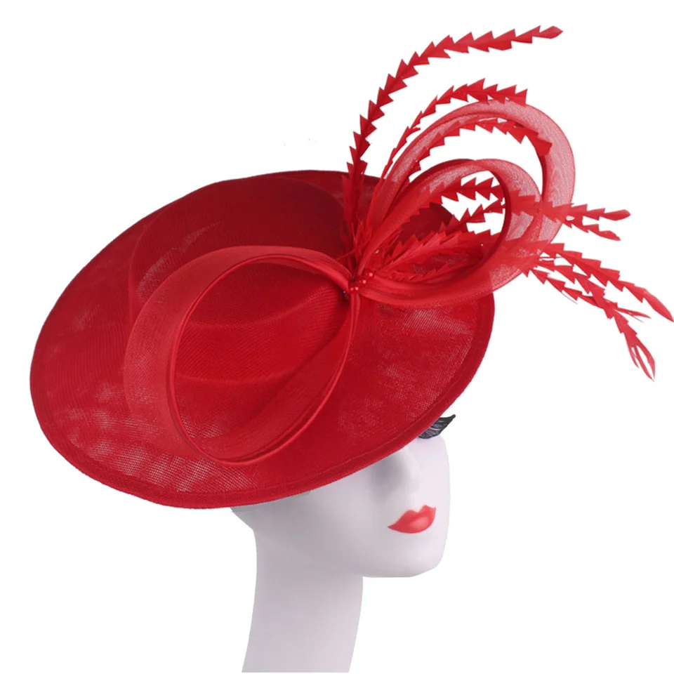 Ženy Fascinátorka Fascinátorka perie klobúk Kentucky Party Pillbox Cap Svadba Elegantné dámy svadobné hlavné podujatia