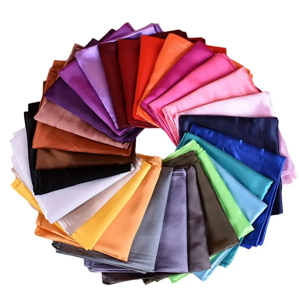 Ženy hlava šál štvorcový hodváb foulard satén Bandana Cheveux Neckerchief Hidžab Hidžáb Hidžábové šatky masívne farebné hlava šál