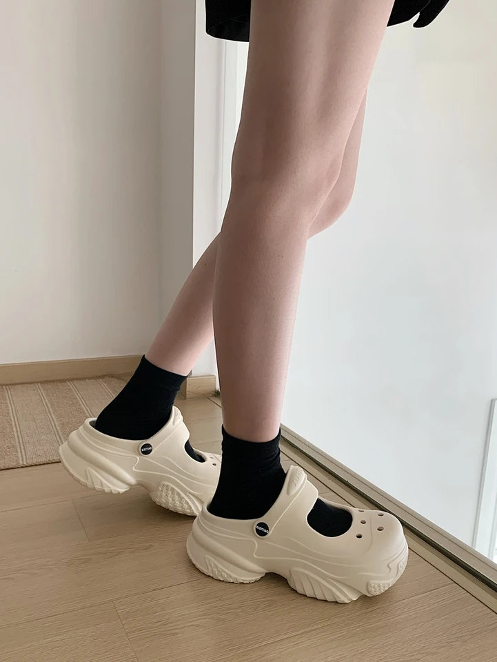 Ženy Hrubé podrážky záhradné sandále topánky letné papuče zvýšené výšky 7 cm hrubé topánky Mary Jane Jane