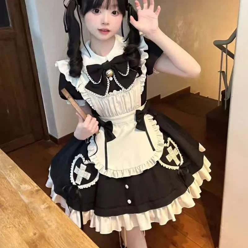 Ženy japonské kawaii lolita princezná šaty dievčatá vintage harajuku y2k luk slúžky šaty sladké cosplay kostýmy Mini šaty