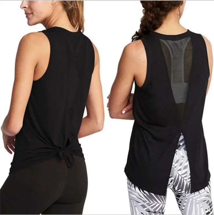 Ženy jogy košele Tank Top Gym Sports Running Atletic Active Stretch Workout Strue Suring Clother Breathable Gáza 2020