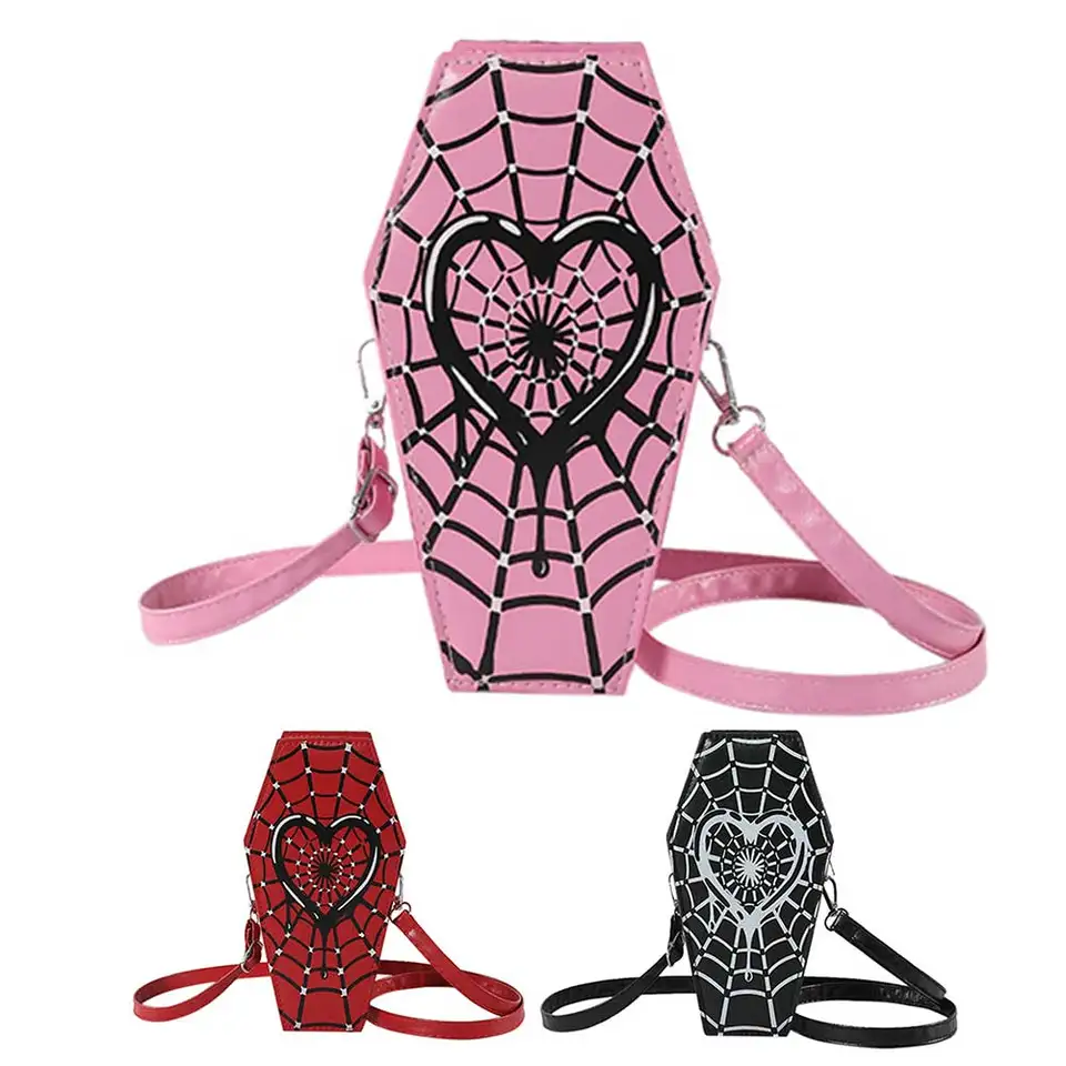 Ženy Kreatívne dochádzkové tašky Veľká kapacita Rakva v tvare jednoduché nákupné tašky Spider Web Novinka Messenger Bag Trendy Sling Bag Bag