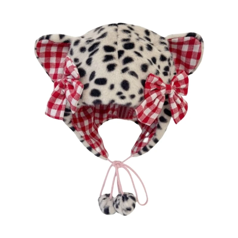 Ženy leopardové klobúky pre vonkajšie športové obalové klobúky s pompoms pre Halloween