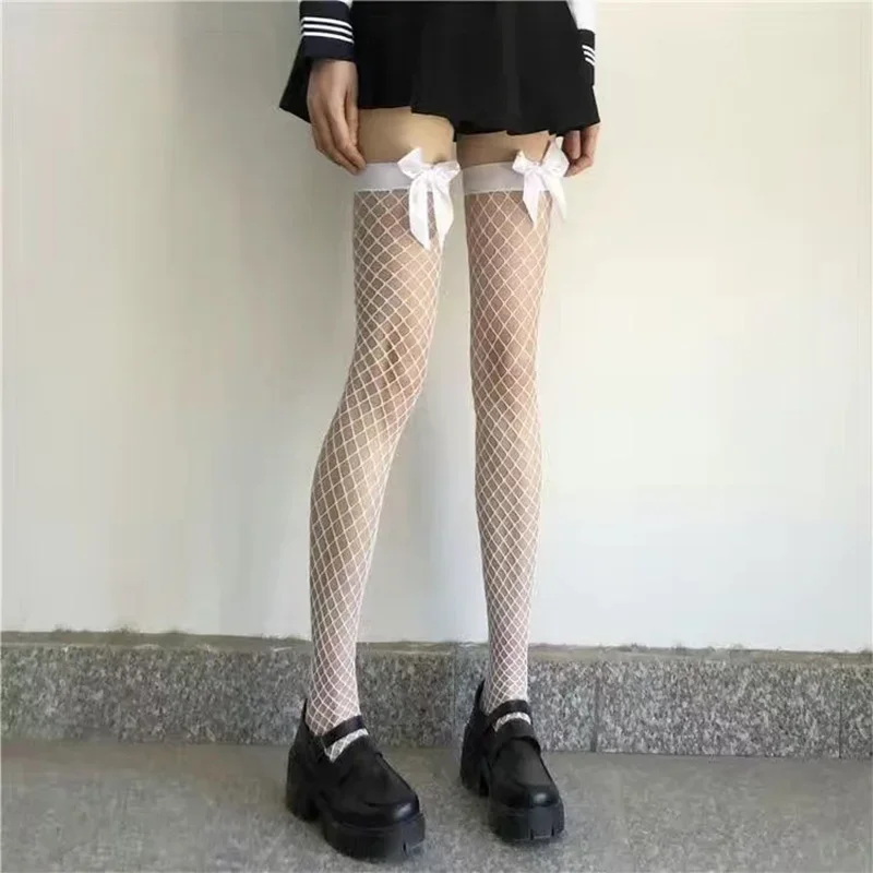 Ženy letné sexy biely s vysokým pásom rybárske pančuchy lolita pančuchové nohavičky nohavičky pančuchá