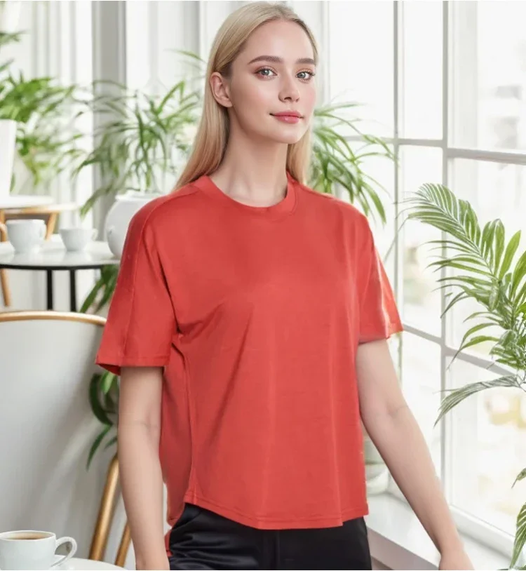 Ženy Merino Wool Sport TEE 150G Ľahká vlnená základňa merino vlnená vrstva Ženy s krátkym rukávom tričko Running jogy voľné priedušné