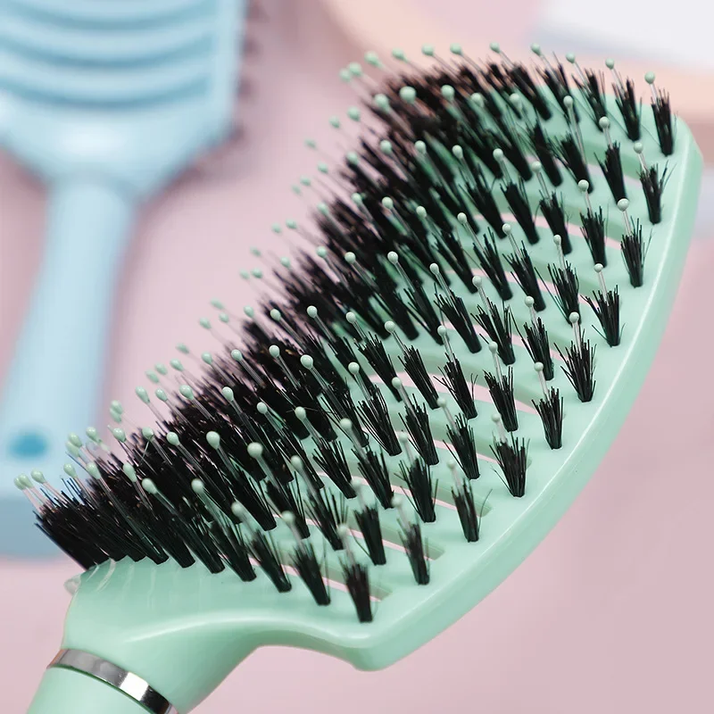 Ženy mokré kučeravé odchyľovanie vlasov kefka na vlasy Kefka Káda hlavy Káblová kefka Hairbrush Bristle a nylon Salon Styling Styling Príslušenstvo