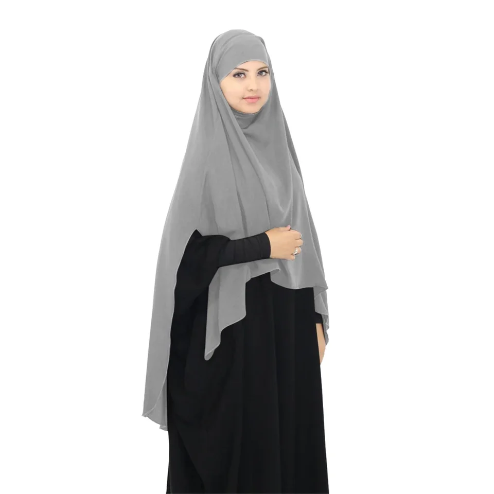 Ženy moslim Khimar abaya dlhý hidžáb rúž burqa hlava šál islamský modlitebný odev nad hlavou turban hidžáb šál