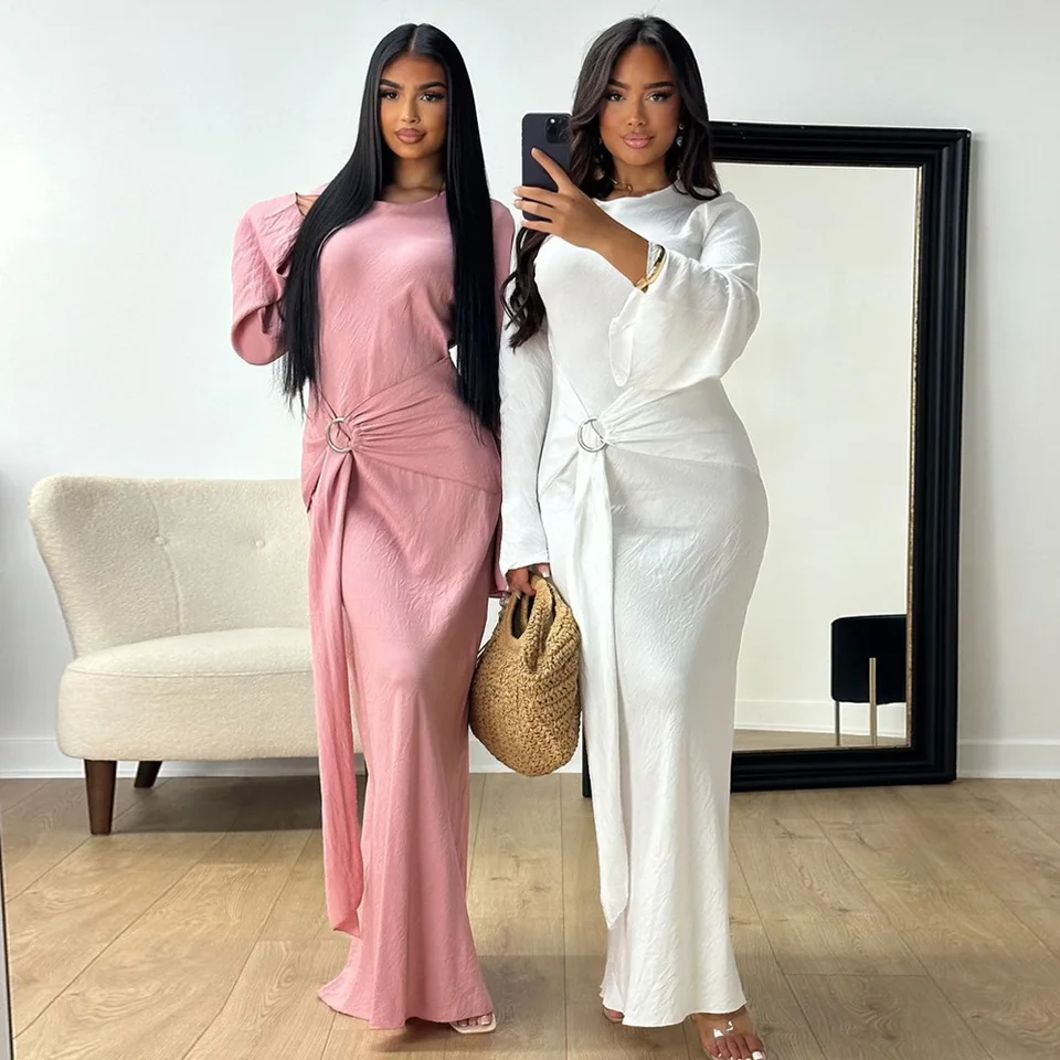 Ženy moslimské šaty maxi šaty elegantné Abayas Dubai Turecko kaftan Eid ramadan kaftan marokain femme Musulmane Islam oblečenie