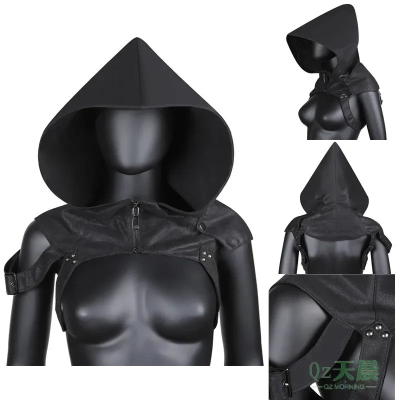 Ženy/muži Halloween gotické šály dospelých šatky šatky kapucňa Gothic Dark Žena punk goth samice čierny šatk 2023 gothic d1