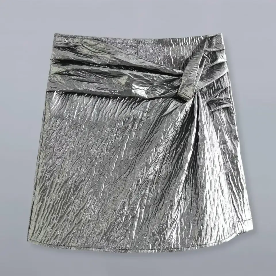 Ženy na jeseň zima Mini Sort High Pasin uzol skladané šortky sukňa Elegantná žena Krátke nohavice Streetwear