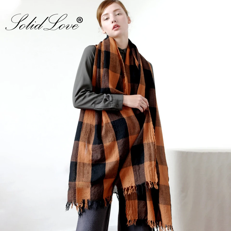 Ženy na jeseň zima šál Lady Cashmere Feeing tlmil tlmič jar pád Veľký prikrývka klasický kockovaný šál Soft Warm Walessale Veľkoobchod