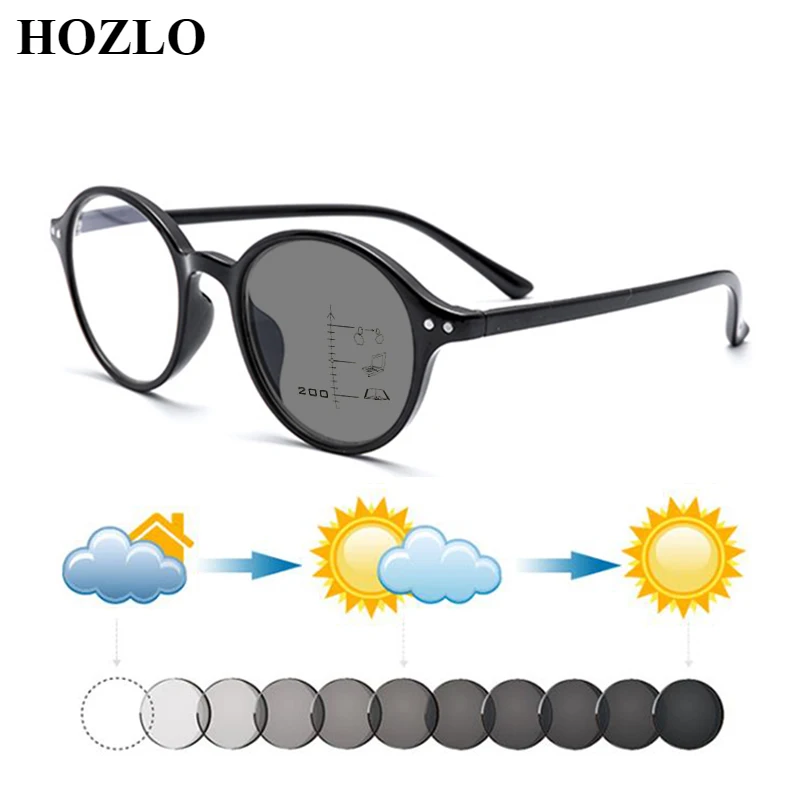 Ženy NIVETS TR90 POCOCHROMIC Progresívne hyperopia Slnečné okuliare Muži vyzerajú blízko Far Sun Automatické sfarbenie Čítanie okuliarov