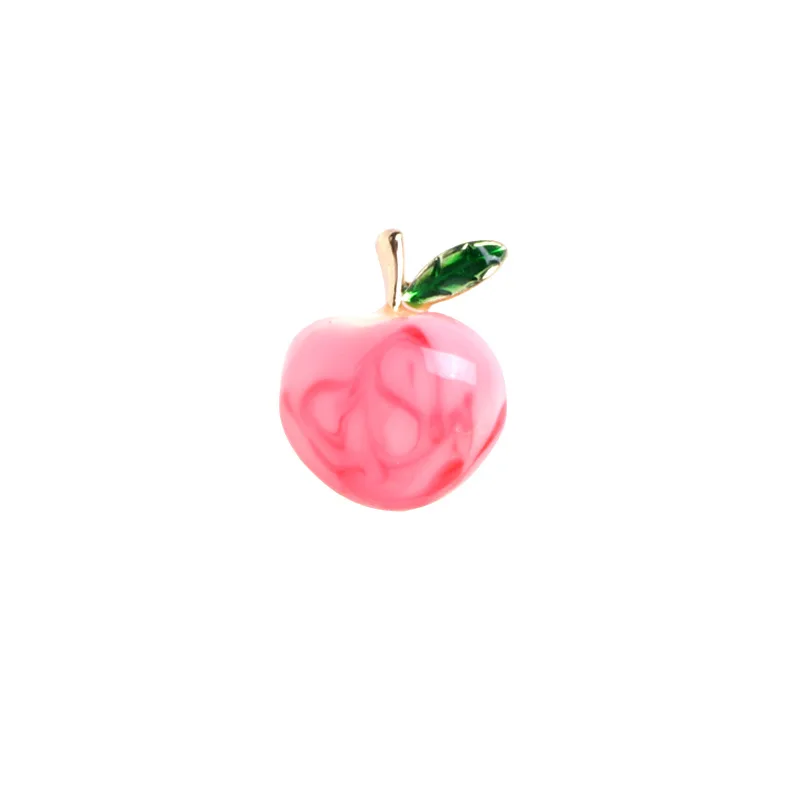Ženy Nový sponkový obojok PIN roztomilý ružový kvapkajúci olejový olej Brošňový odev pevné anti-osvetlenie ovocný kolík Peach H1349