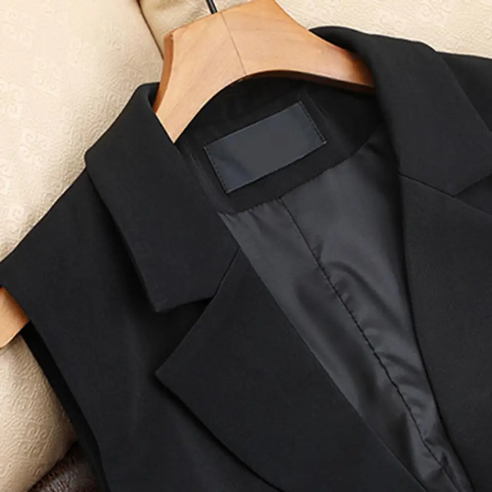 Ženy Oblek vesta Elegantné dámske dámske dvojité gombíky bez rukávov v západnom štýle s hlbokým v krku štíhle vesty pre formálne