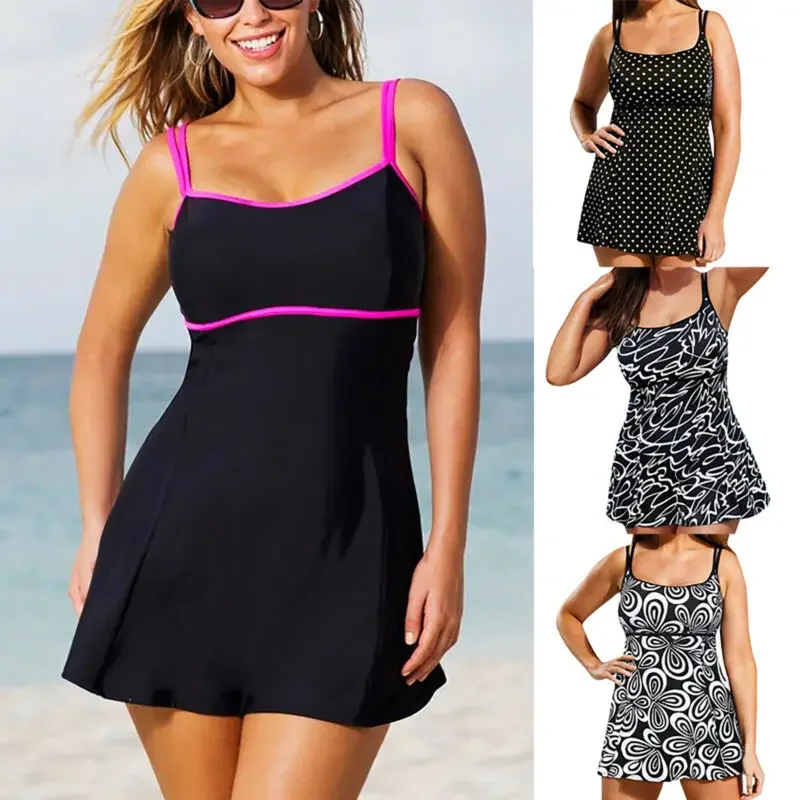 Ženy plus veľkosti plaveckých šaty kostýmy plavky s okršné plavky plážové oblečenie Nové vinobranie dámska kombinéza 2021 jeden kus