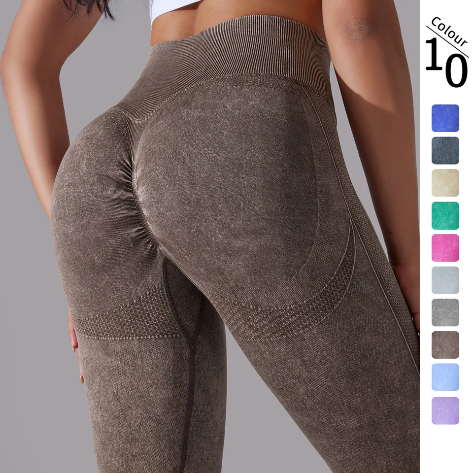 Ženy plynulé legíny s vysokým pásom Push Up Fitness Legging Scrunch Striehnite jogy nohavice bežecká telocvičňa cvičenie legging ženské športovéwear